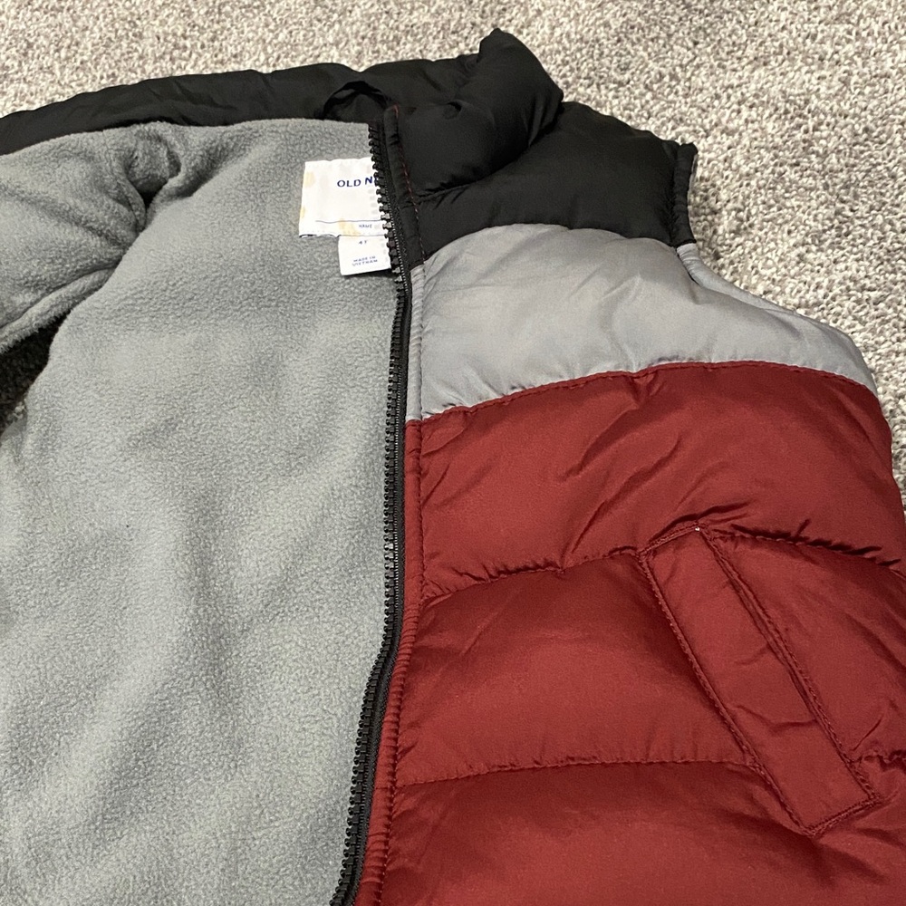 Old Navy Kids Puffer Vest - Red, Gray, and Black - Picture 3 of 8